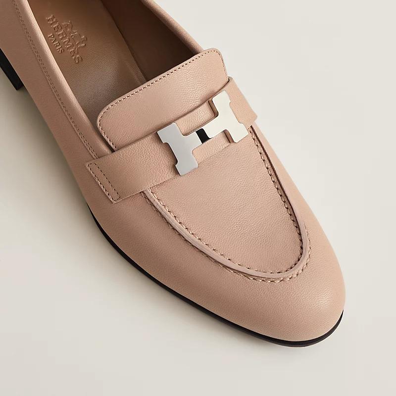 Giày Hermes Paris Loafer Nữ Nâu Be